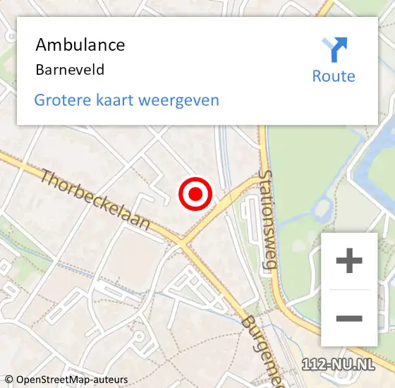 Locatie op kaart van de 112 melding: Ambulance Barneveld op 22 juli 2021 12:10