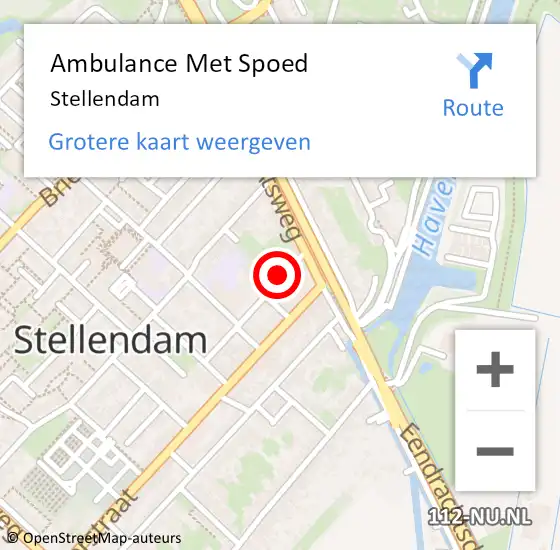 Locatie op kaart van de 112 melding: Ambulance Met Spoed Naar Stellendam op 22 juli 2021 12:19