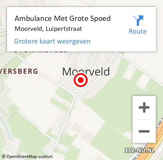 Locatie op kaart van de 112 melding: Ambulance Met Grote Spoed Naar Moorveld, Luipertstraat op 17 juni 2014 11:03