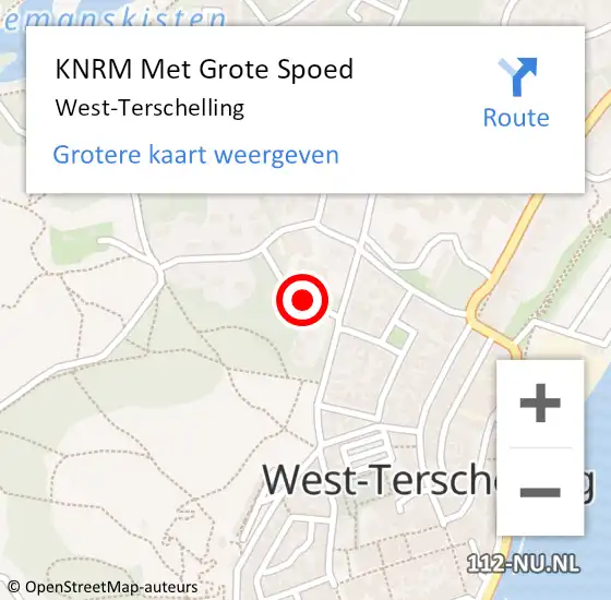 Locatie op kaart van de 112 melding: KNRM Met Grote Spoed Naar West-Terschelling op 22 juli 2021 12:39
