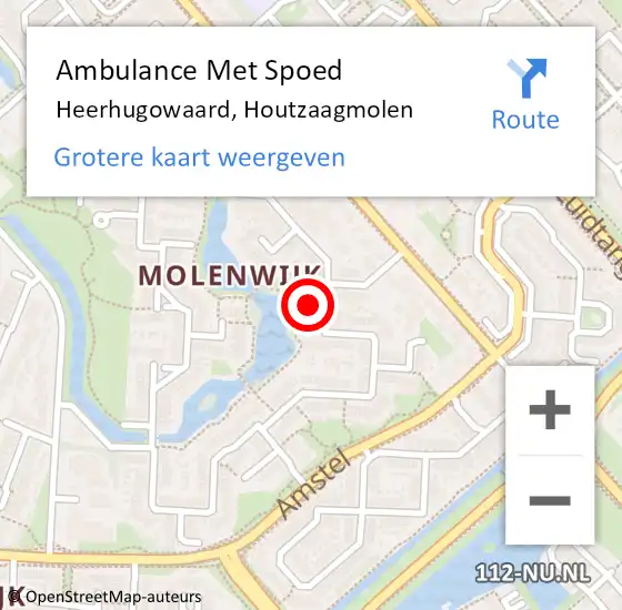 Locatie op kaart van de 112 melding: Ambulance Met Spoed Naar Heerhugowaard, Houtzaagmolen op 22 juli 2021 13:13