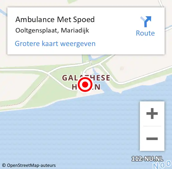 Locatie op kaart van de 112 melding: Ambulance Met Spoed Naar Ooltgensplaat, Mariadijk op 22 juli 2021 13:30