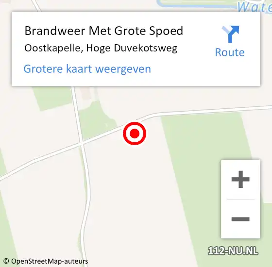 Locatie op kaart van de 112 melding: Brandweer Met Grote Spoed Naar Oostkapelle, Hoge Duvekotsweg op 22 juli 2021 13:50