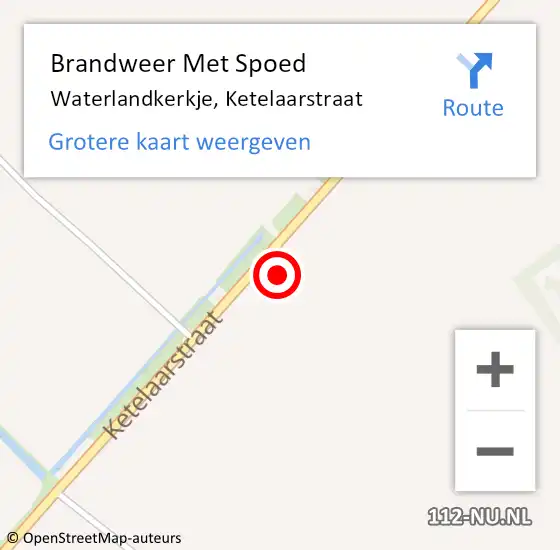 Locatie op kaart van de 112 melding: Brandweer Met Spoed Naar Waterlandkerkje, Ketelaarstraat op 22 juli 2021 14:11