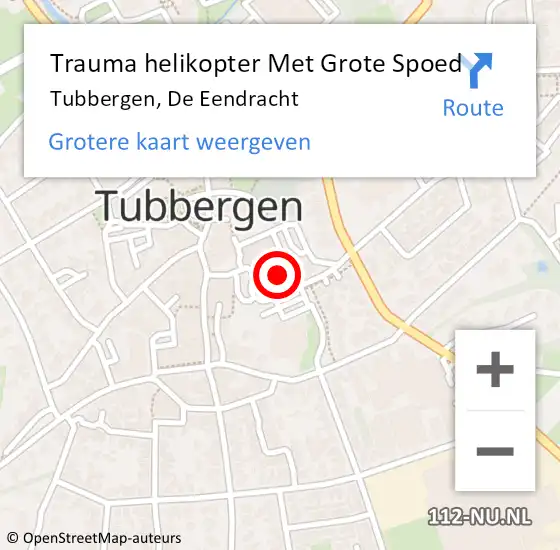 Locatie op kaart van de 112 melding: Trauma helikopter Met Grote Spoed Naar Tubbergen, De Eendracht op 22 juli 2021 14:21