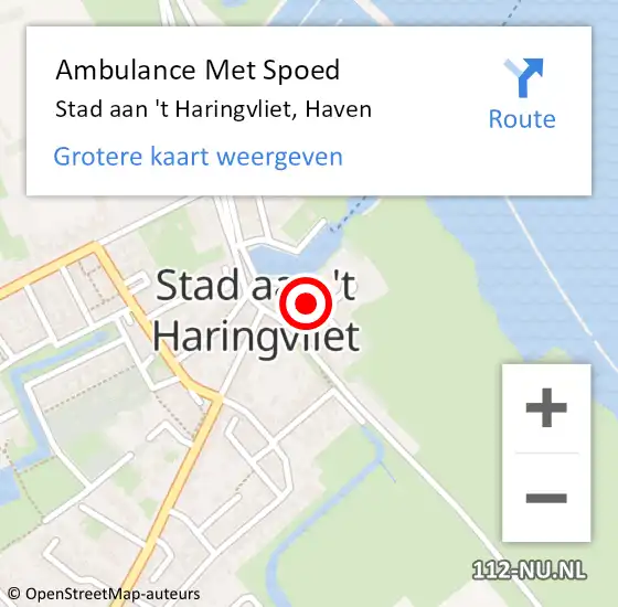 Locatie op kaart van de 112 melding: Ambulance Met Spoed Naar Stad aan 't Haringvliet, Haven op 22 juli 2021 14:39