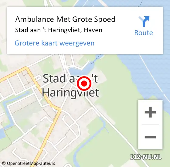 Locatie op kaart van de 112 melding: Ambulance Met Grote Spoed Naar Stad aan 't Haringvliet, Haven op 22 juli 2021 14:47