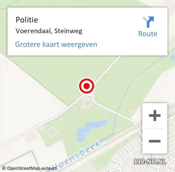 Locatie op kaart van de 112 melding: Politie Voerendaal, Steinweg op 22 juli 2021 15:07