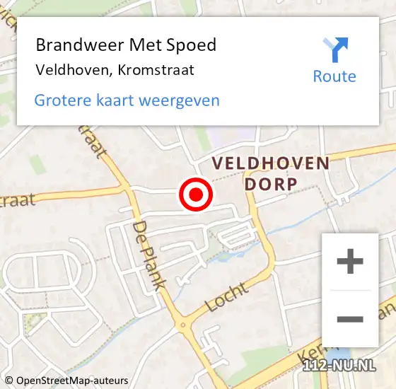 Locatie op kaart van de 112 melding: Brandweer Met Spoed Naar Veldhoven, Kromstraat op 22 juli 2021 15:31