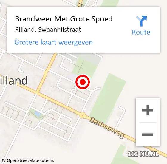 Locatie op kaart van de 112 melding: Brandweer Met Grote Spoed Naar Rilland, Swaanhilstraat op 22 juli 2021 15:37