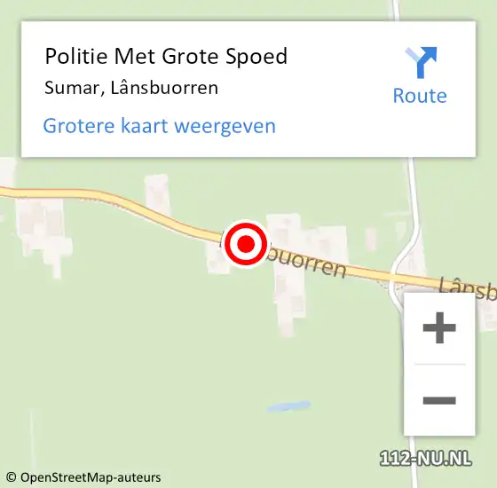 Locatie op kaart van de 112 melding: Politie Met Grote Spoed Naar Sumar, Lânsbuorren op 22 juli 2021 15:48