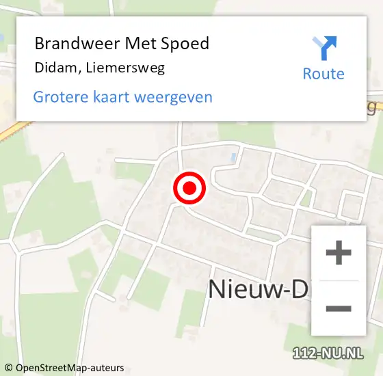 Locatie op kaart van de 112 melding: Brandweer Met Spoed Naar Didam, Liemersweg op 22 juli 2021 16:28