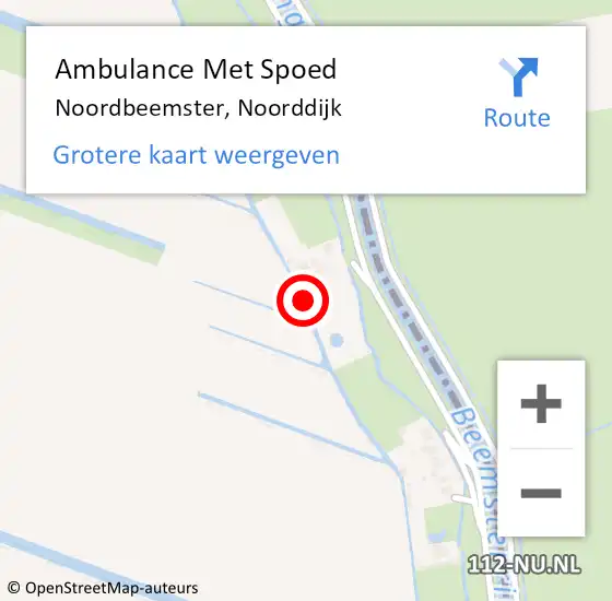 Locatie op kaart van de 112 melding: Ambulance Met Spoed Naar Noordbeemster, Noorddijk op 22 juli 2021 16:39