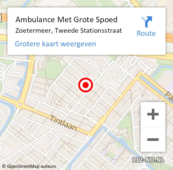 Locatie op kaart van de 112 melding: Ambulance Met Grote Spoed Naar Zoetermeer, Tweede Stationsstraat op 22 juli 2021 16:57