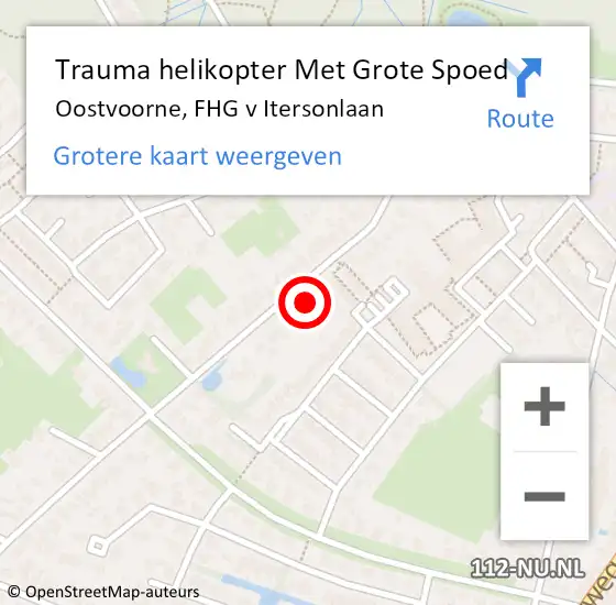 Locatie op kaart van de 112 melding: Trauma helikopter Met Grote Spoed Naar Oostvoorne, FHG v Itersonlaan op 22 juli 2021 17:23