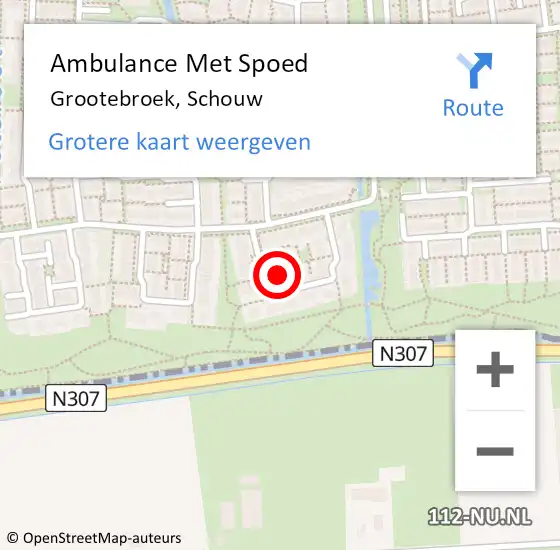 Locatie op kaart van de 112 melding: Ambulance Met Spoed Naar Grootebroek, Schouw op 22 juli 2021 17:27