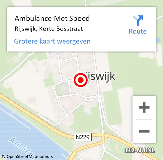 Locatie op kaart van de 112 melding: Ambulance Met Spoed Naar Rijswijk, Korte Bosstraat op 22 juli 2021 17:29