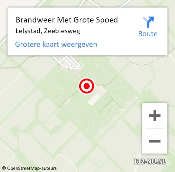 Locatie op kaart van de 112 melding: Brandweer Met Grote Spoed Naar Lelystad, Zeebiesweg op 22 juli 2021 17:45