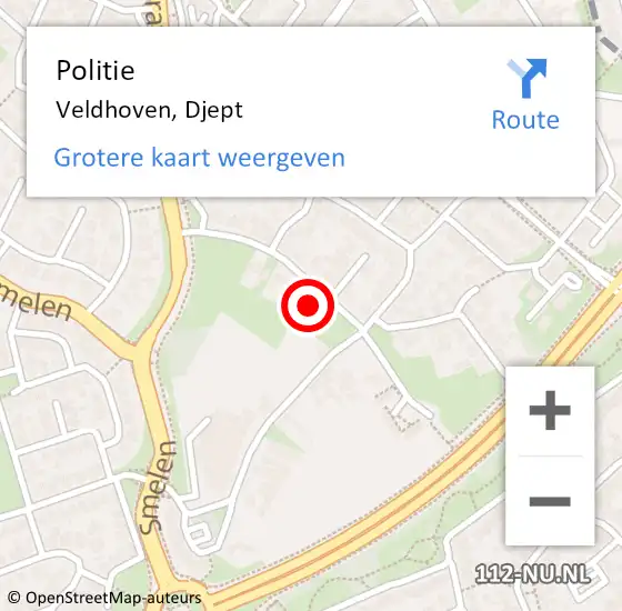 Locatie op kaart van de 112 melding: Politie Veldhoven, Djept op 22 juli 2021 17:49