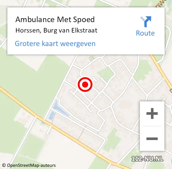 Locatie op kaart van de 112 melding: Ambulance Met Spoed Naar Horssen, Burg van Elkstraat op 17 juni 2014 11:46