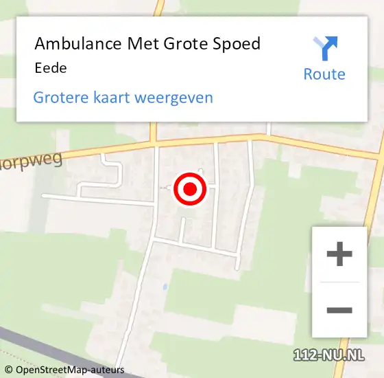 Locatie op kaart van de 112 melding: Ambulance Met Grote Spoed Naar Eede op 22 juli 2021 18:48