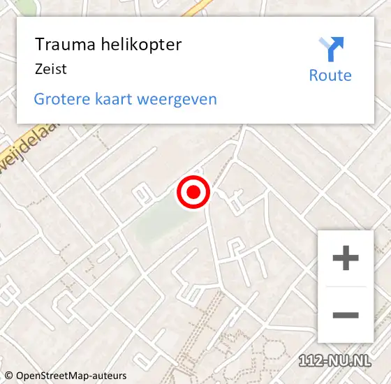 Locatie op kaart van de 112 melding: Trauma helikopter Zeist op 22 juli 2021 19:55