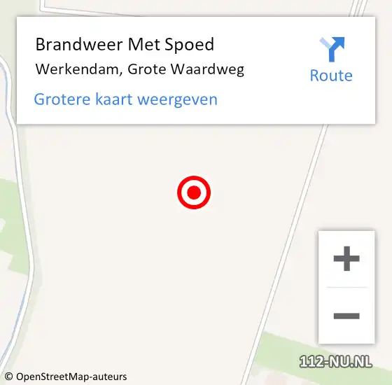 Locatie op kaart van de 112 melding: Brandweer Met Spoed Naar Werkendam, Grote Waardweg op 22 juli 2021 20:21