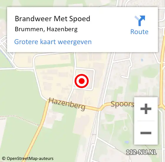 Locatie op kaart van de 112 melding: Brandweer Met Spoed Naar Brummen, Hazenberg op 22 juli 2021 20:25