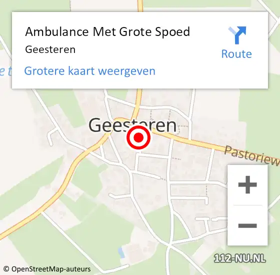 Locatie op kaart van de 112 melding: Ambulance Met Grote Spoed Naar Geesteren op 22 juli 2021 20:28