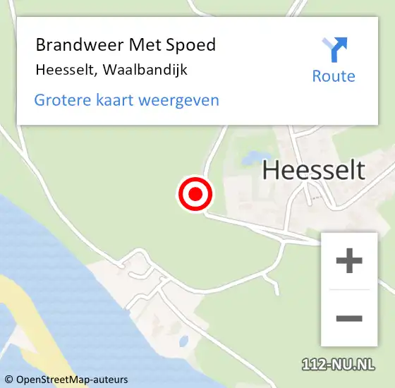 Locatie op kaart van de 112 melding: Brandweer Met Spoed Naar Heesselt, Waalbandijk op 22 juli 2021 20:54