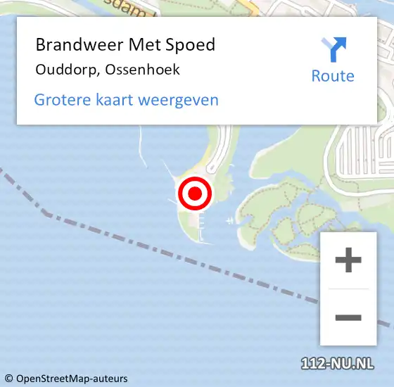 Locatie op kaart van de 112 melding: Brandweer Met Spoed Naar Ouddorp, Ossenhoek op 22 juli 2021 21:01