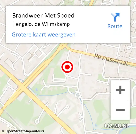 Locatie op kaart van de 112 melding: Brandweer Met Spoed Naar Hengelo, de Wilmskamp op 22 juli 2021 21:23