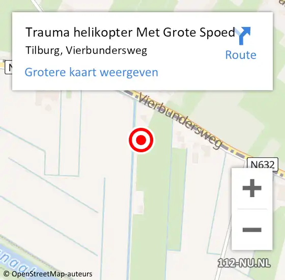 Locatie op kaart van de 112 melding: Trauma helikopter Met Grote Spoed Naar Tilburg, Vierbundersweg op 22 juli 2021 23:28