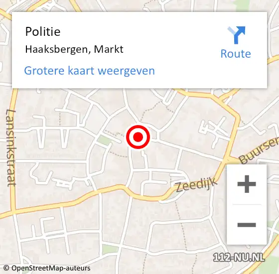 Locatie op kaart van de 112 melding: Politie Haaksbergen, Markt op 22 juli 2021 23:29