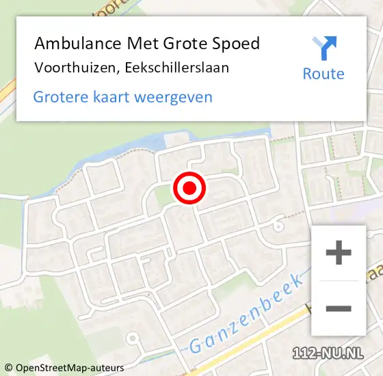 Locatie op kaart van de 112 melding: Ambulance Met Grote Spoed Naar Voorthuizen, Eekschillerslaan op 23 juli 2021 00:00