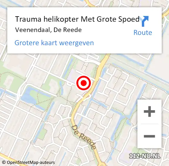 Locatie op kaart van de 112 melding: Trauma helikopter Met Grote Spoed Naar Veenendaal, De Reede op 23 juli 2021 00:13