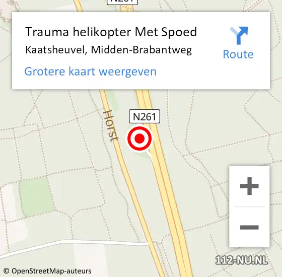 Locatie op kaart van de 112 melding: Trauma helikopter Met Spoed Naar Kaatsheuvel, Midden-Brabantweg op 23 juli 2021 00:56