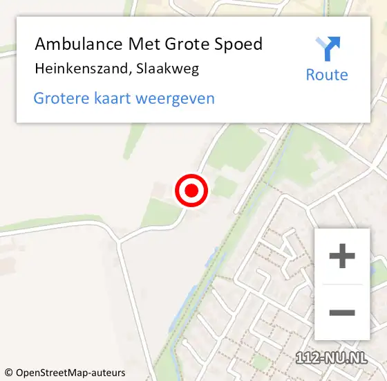 Locatie op kaart van de 112 melding: Ambulance Met Grote Spoed Naar Heinkenszand, Slaakweg op 17 juni 2014 12:12