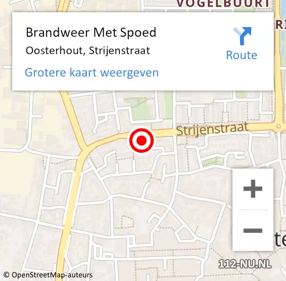 Locatie op kaart van de 112 melding: Brandweer Met Spoed Naar Oosterhout, Strijenstraat op 23 juli 2021 02:36