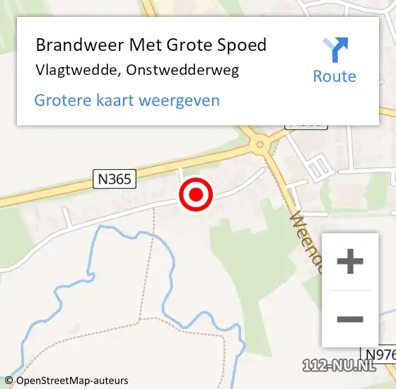 Locatie op kaart van de 112 melding: Brandweer Met Grote Spoed Naar Vlagtwedde, Onstwedderweg op 17 juni 2014 12:15