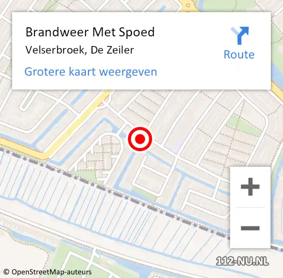 Locatie op kaart van de 112 melding: Brandweer Met Spoed Naar Velserbroek, De Zeiler op 23 juli 2021 03:22