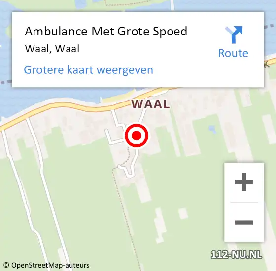 Locatie op kaart van de 112 melding: Ambulance Met Grote Spoed Naar Waal, Waal op 23 juli 2021 06:31