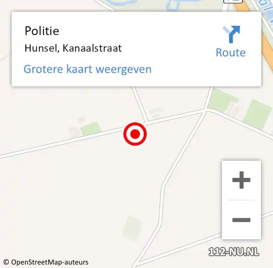 Locatie op kaart van de 112 melding: Politie Hunsel, Kanaalstraat op 23 juli 2021 07:01