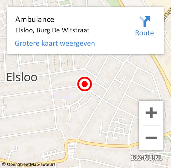 Locatie op kaart van de 112 melding: Ambulance Elsloo, Burg De Witstraat op 17 juni 2014 12:31