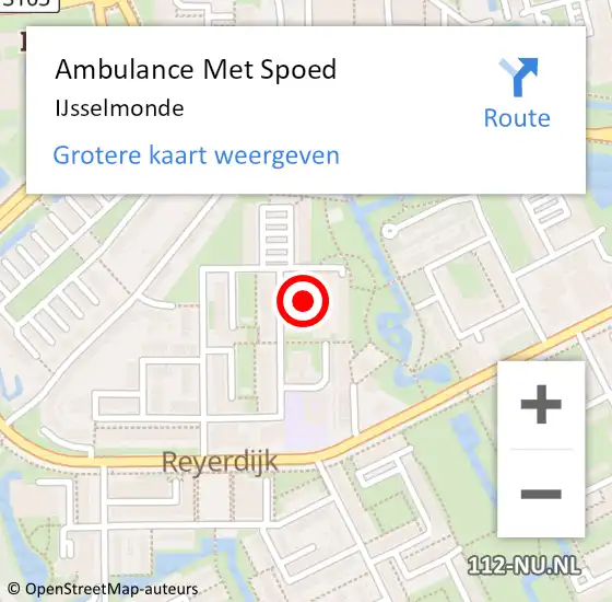 Locatie op kaart van de 112 melding: Ambulance Met Spoed Naar IJsselmonde op 23 juli 2021 09:30