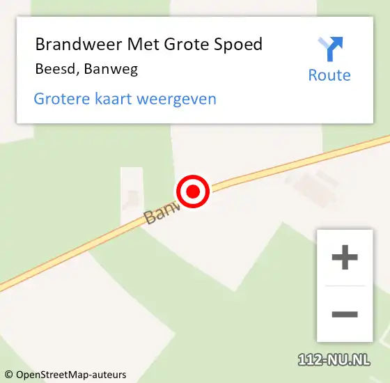 Locatie op kaart van de 112 melding: Brandweer Met Grote Spoed Naar Beesd, Banweg op 17 juni 2014 12:33