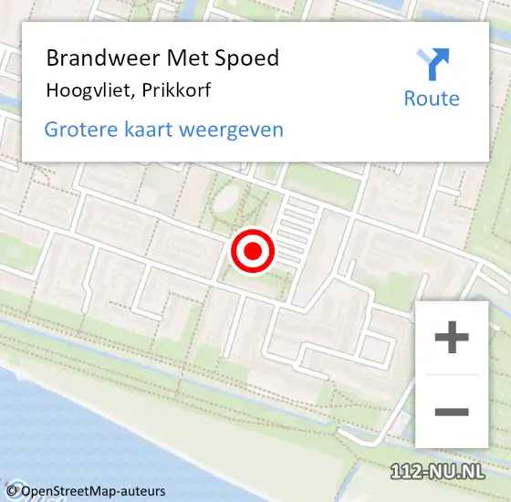 Locatie op kaart van de 112 melding: Brandweer Met Spoed Naar Hoogvliet, Prikkorf op 23 juli 2021 10:17