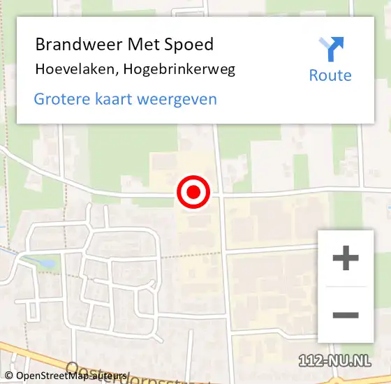 Locatie op kaart van de 112 melding: Brandweer Met Spoed Naar Hoevelaken, Hogebrinkerweg op 23 juli 2021 10:19