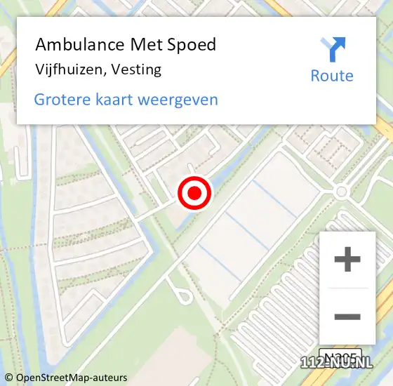 Locatie op kaart van de 112 melding: Ambulance Met Spoed Naar Vijfhuizen, Vesting op 23 juli 2021 10:52