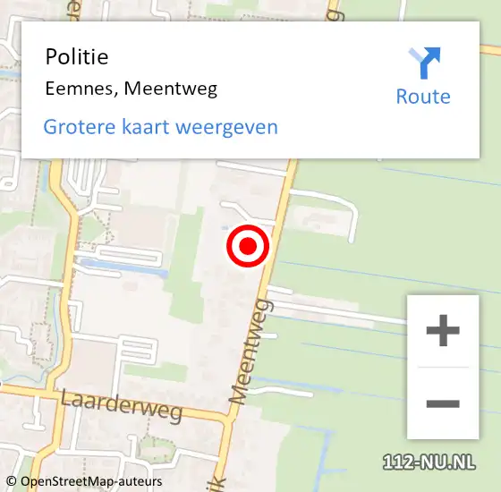 Locatie op kaart van de 112 melding: Politie Eemnes, Meentweg op 23 juli 2021 10:57